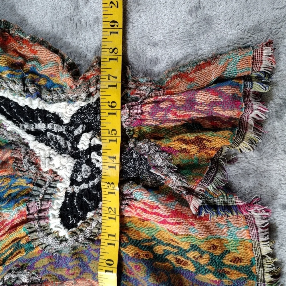 Anthropologie Vismaya Wool Scarf Embroidered Butterfly